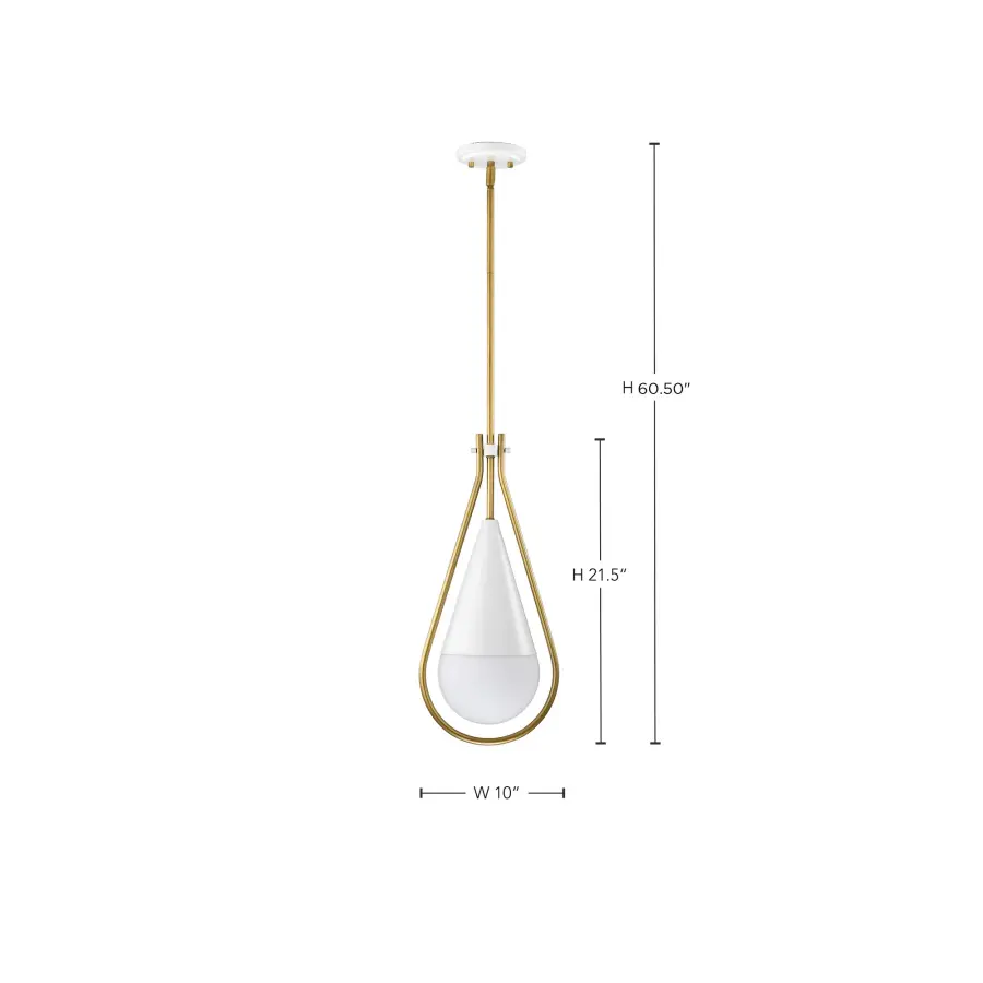 Admiral 1-Light Pendant in Matte White and Natural Brass - Image 14