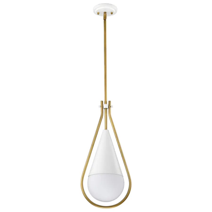 Admiral 1-Light Pendant in Matte White and Natural Brass - Image 5