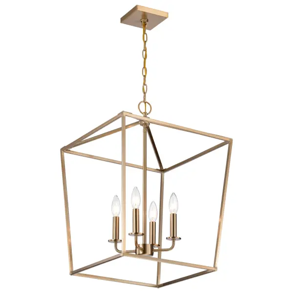 Emma 4 Light Small Pendant in Burnished Brass - Image 4