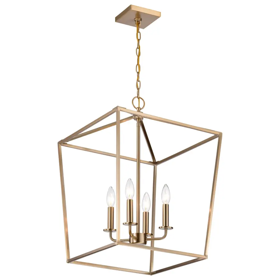 Emma 4 Light Small Pendant in Burnished Brass - Image 4