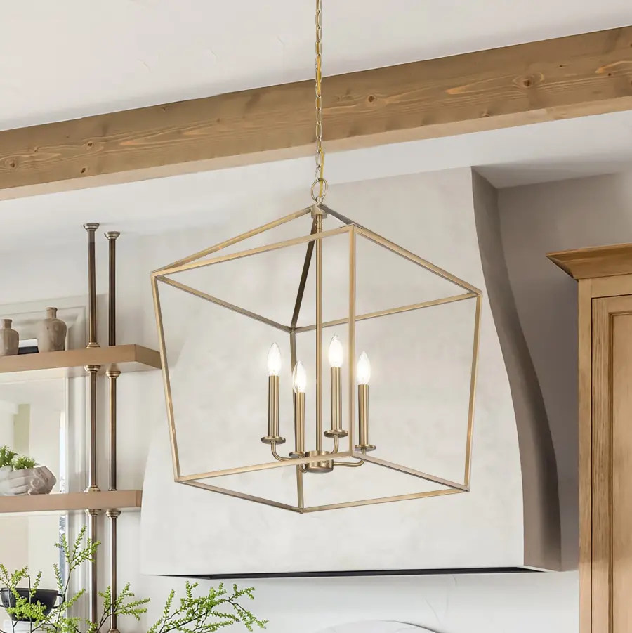 Emma 4 Light Large Pendant in Burnished Brass - Image 17
