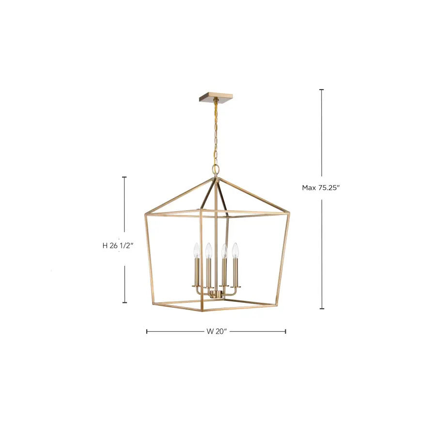 Emma 4 Light Large Pendant in Burnished Brass - Image 18