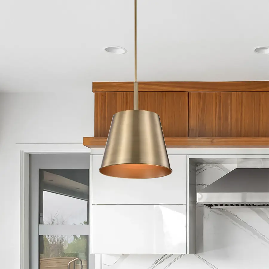 Alexis Large Pendant Light in Burnished Brass and Gold - Image 15