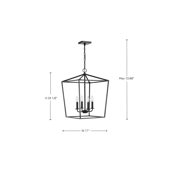 Emma 4-Light Small Pendant in Matte Black - Image 16