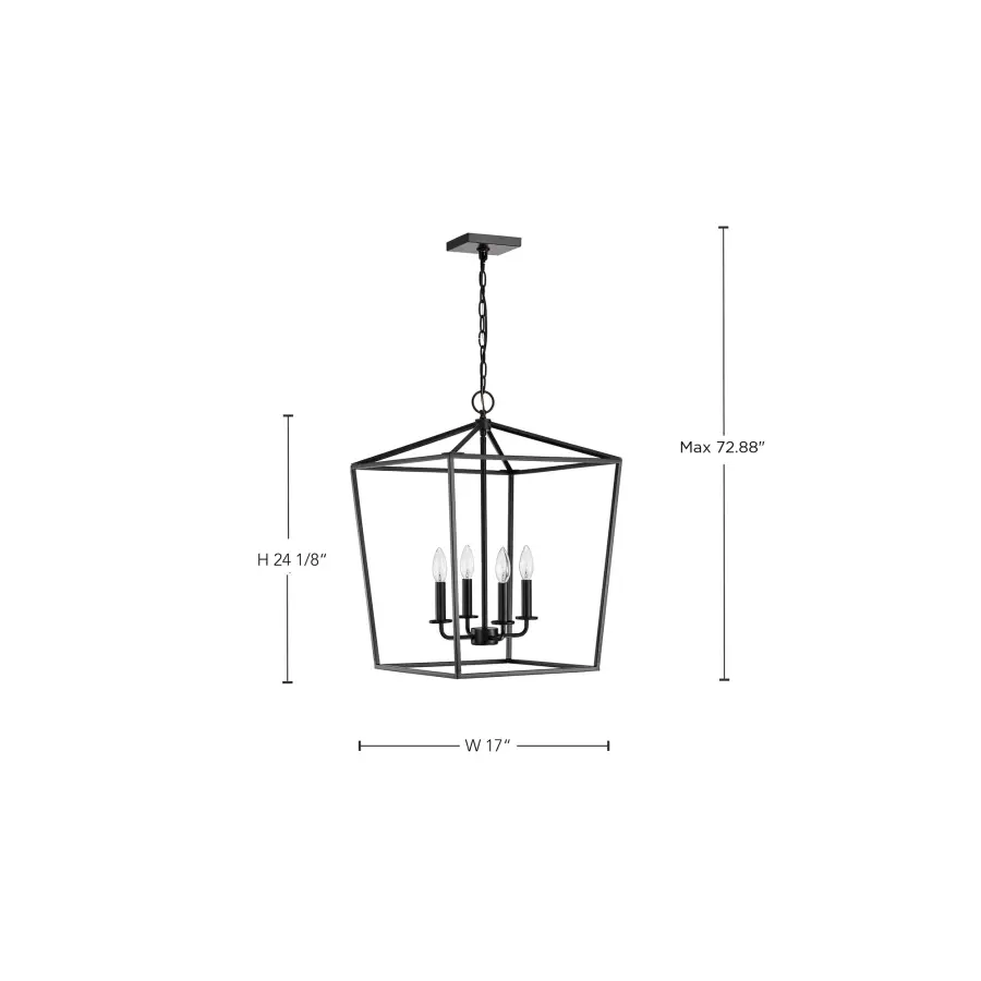Emma 4-Light Small Pendant in Matte Black - Image 16