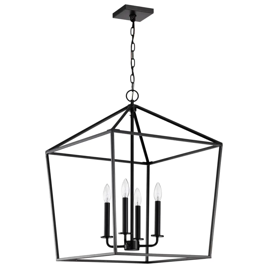 Emma 4 Light Large Pendant in Matte Black - Image 1
