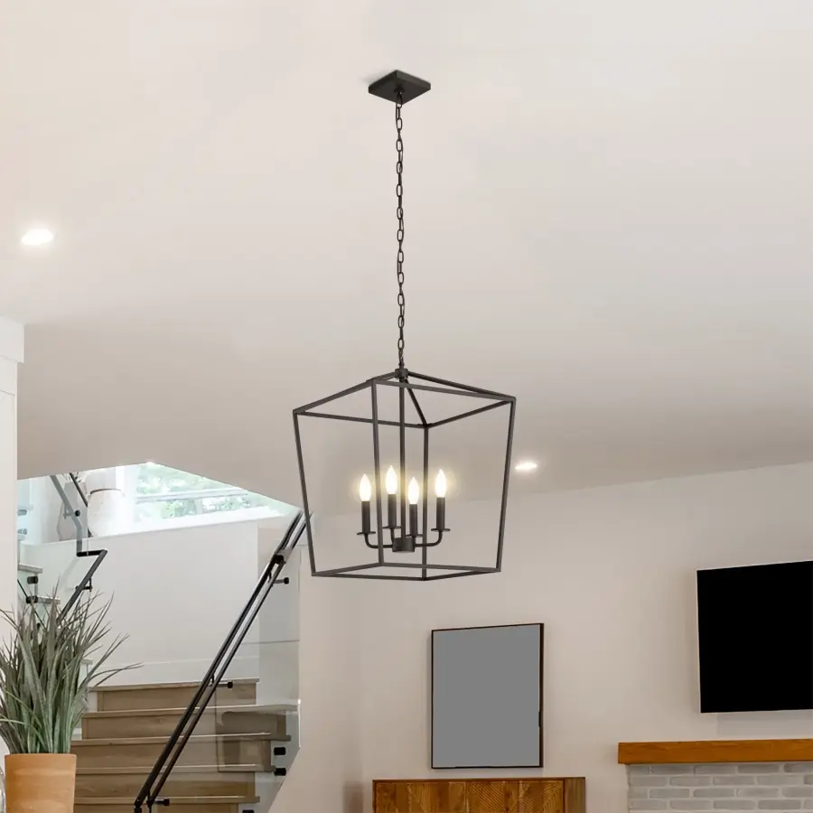 Emma 4 Light Large Pendant in Matte Black - Image 15