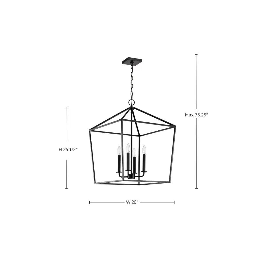 Emma 4 Light Large Pendant in Matte Black - Image 16