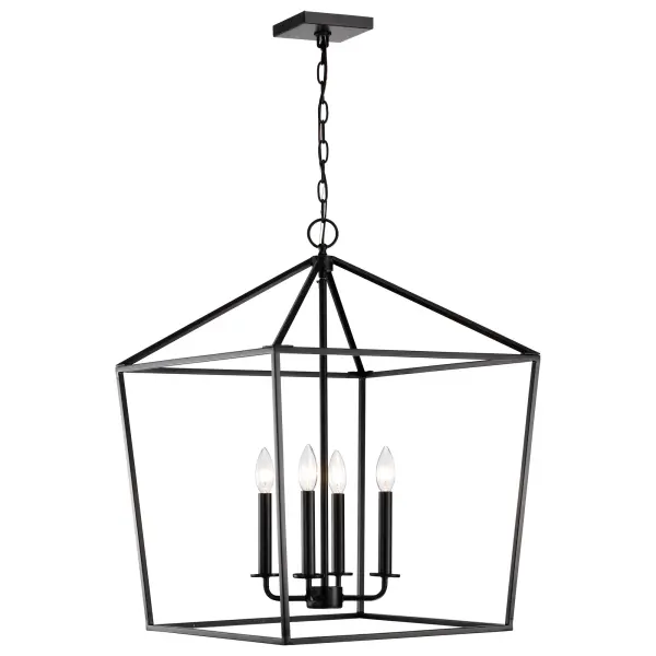 Emma 4 Light Large Pendant in Matte Black - Image 6