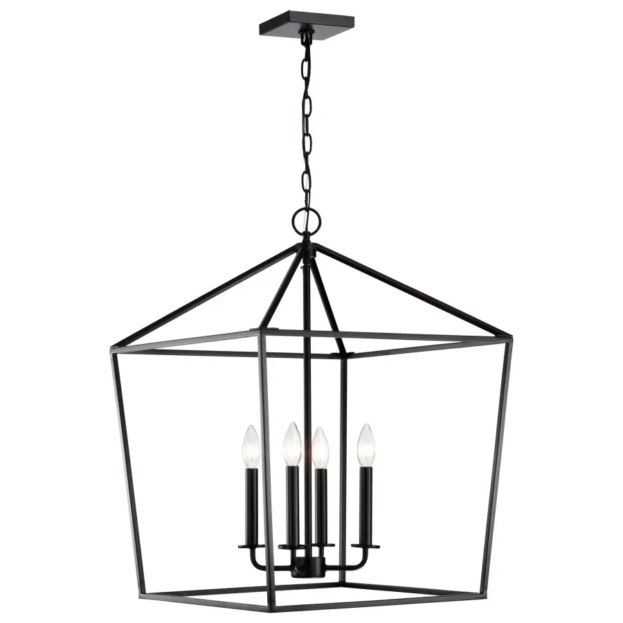 Emma 4 Light Large Pendant in Matte Black - Image 6