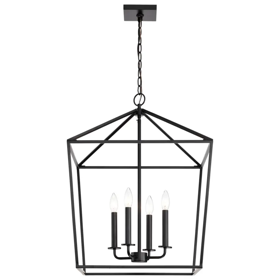 Emma 4 Light Large Pendant in Matte Black - Image 8
