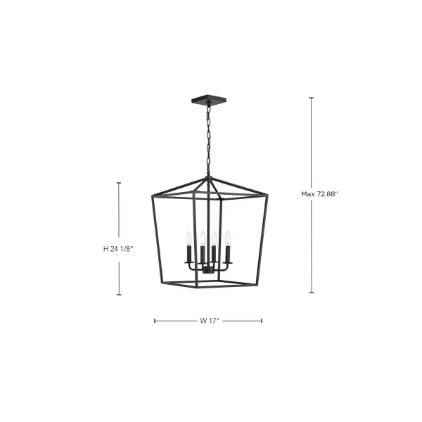 Emma 4-Light Small Pendant in Dark Bronze - Image 19