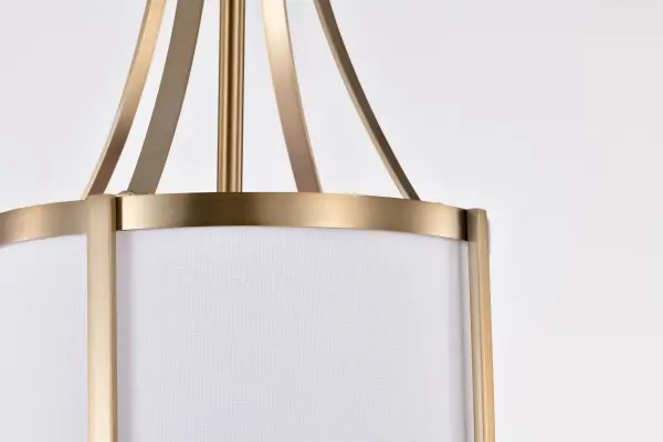 Easton 1-Light Pendant in Burnished Brass with White Linen Shade - Image 12