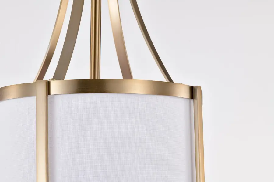 Easton 1-Light Pendant in Burnished Brass with White Linen Shade - Image 12