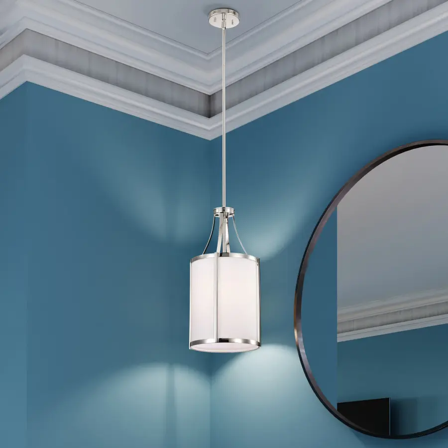 Easton 1-Light Pendant in Burnished Brass with White Linen Shade - Image 14