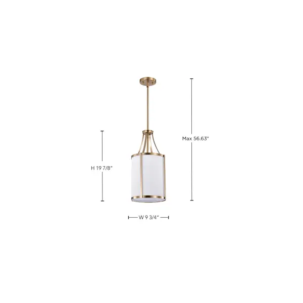 Easton 1-Light Pendant in Burnished Brass with White Linen Shade - Image 15