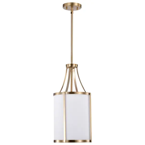 Easton 1-Light Pendant in Burnished Brass with White Linen Shade - Image 5