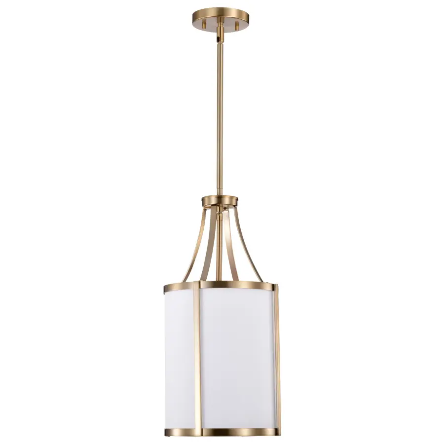 Easton 1-Light Pendant in Burnished Brass with White Linen Shade - Image 5