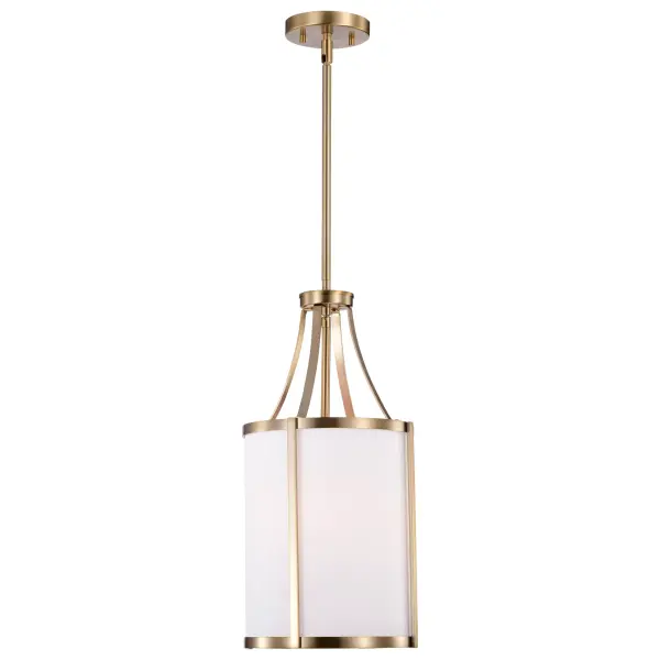 Easton 1-Light Pendant in Burnished Brass with White Linen Shade - Image 6