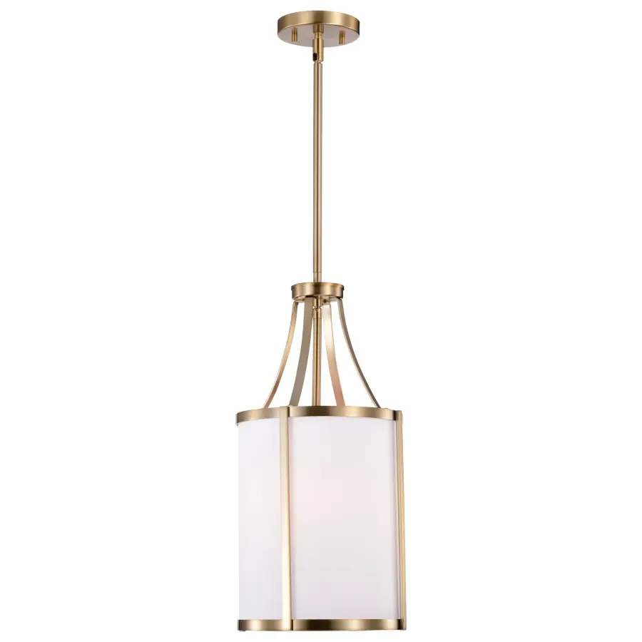 Easton 1-Light Pendant in Burnished Brass with White Linen Shade - Image 6