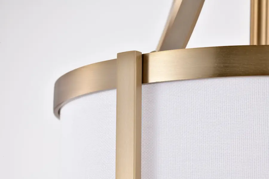 Easton 1-Light Pendant in Burnished Brass with White Linen Shade - Image 7