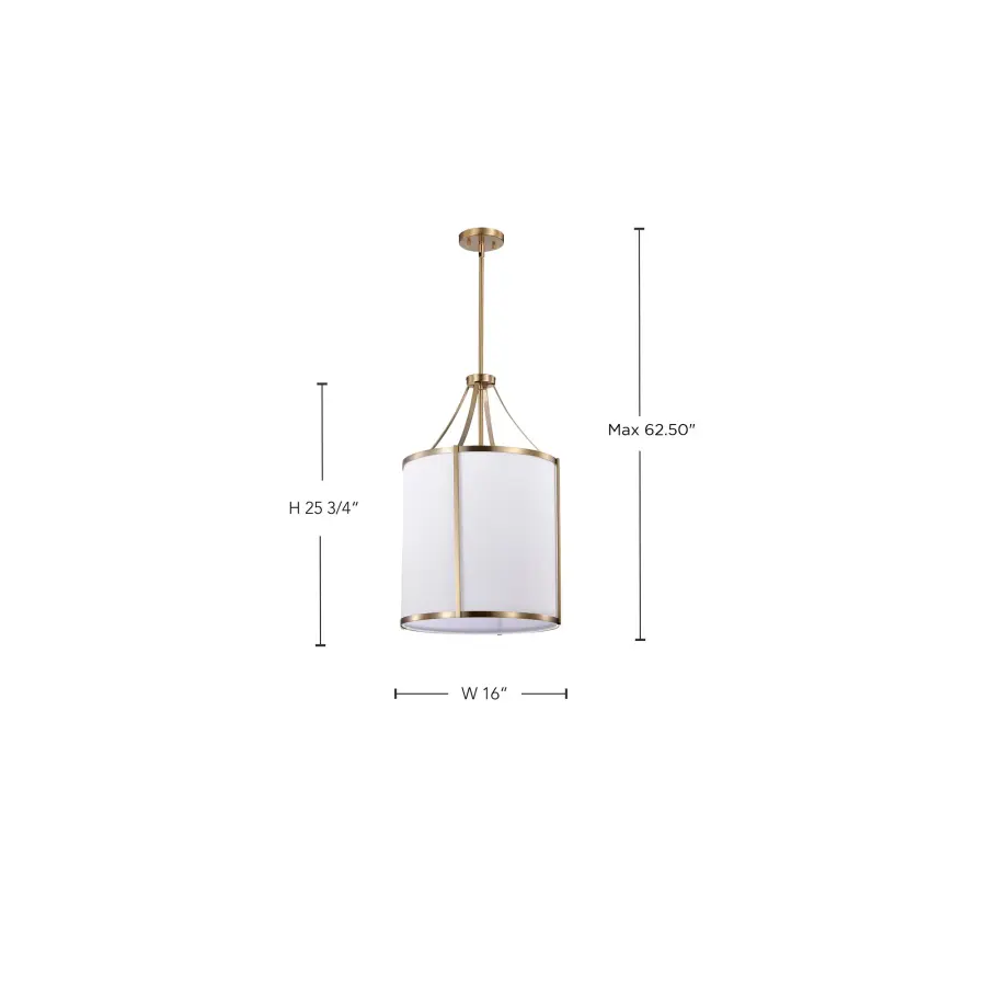 Easton 3-Light Pendant in Burnished Brass with White Linen Shade - Image 16