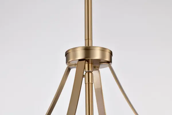 Easton 3-Light Pendant in Burnished Brass with White Linen Shade - Image 7