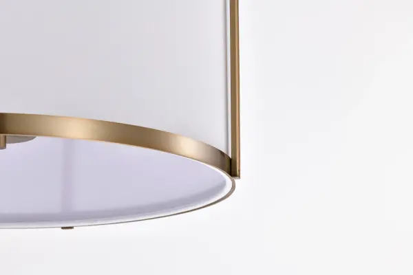 Easton 3-Light Pendant in Burnished Brass with White Linen Shade - Image 9