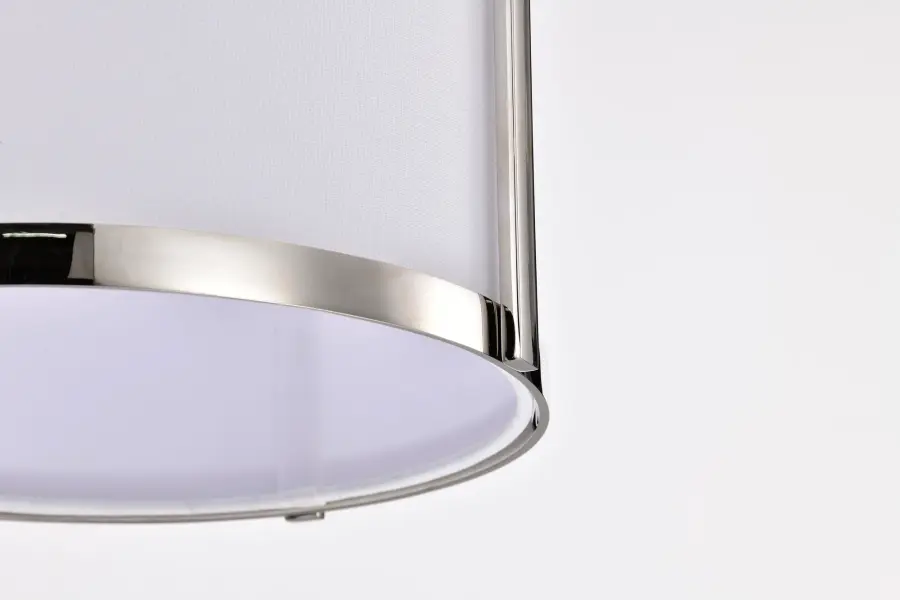 Easton 1-Light Pendant in Polished Nickel with White Linen Shade - Image 11