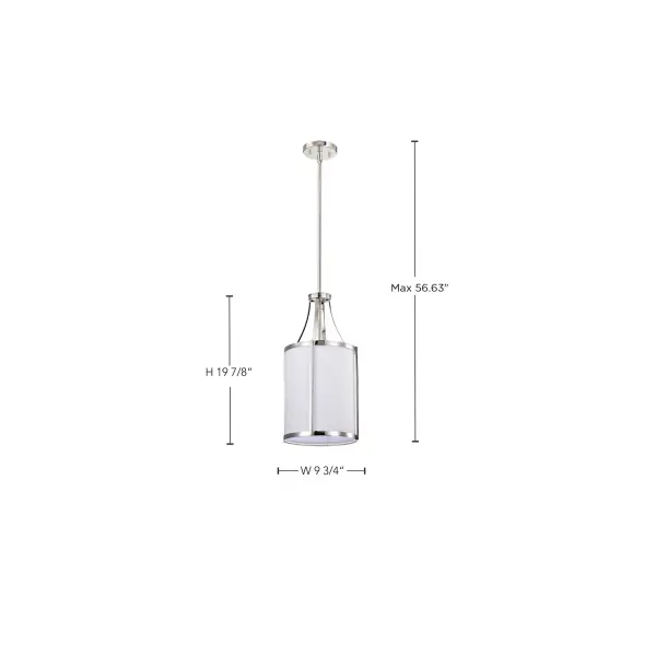 Easton 1-Light Pendant in Polished Nickel with White Linen Shade - Image 15