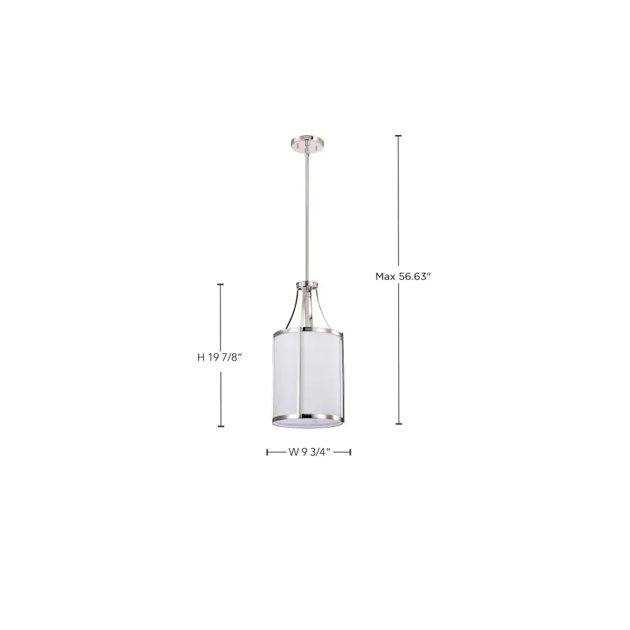 Easton 1-Light Pendant in Polished Nickel with White Linen Shade - Image 15