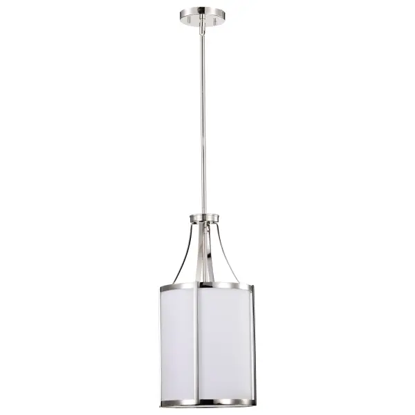 Easton 1-Light Pendant in Polished Nickel with White Linen Shade - Image 5