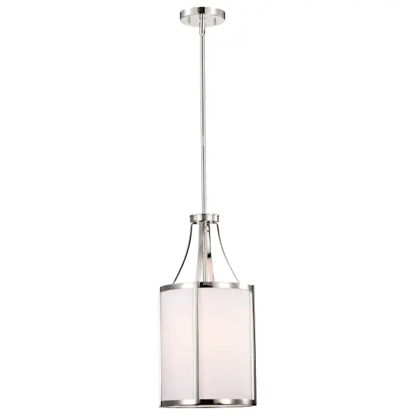 Easton 1-Light Pendant in Polished Nickel with White Linen Shade - Image 6