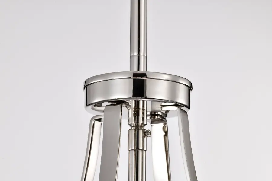 Easton 1-Light Pendant in Polished Nickel with White Linen Shade - Image 8