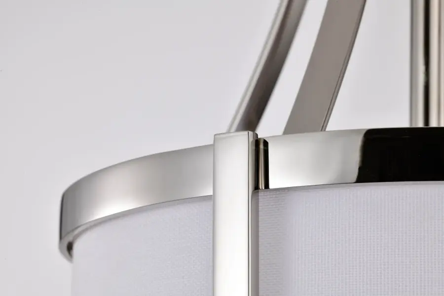 Easton 1-Light Pendant in Polished Nickel with White Linen Shade - Image 9