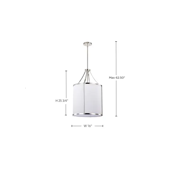 Easton 3-Light Pendant in Polished Nickel with White Linen Shade - Image 14
