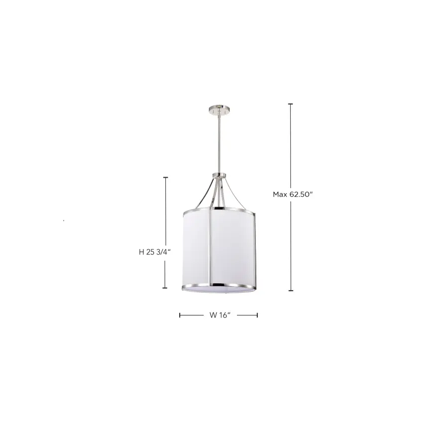 Easton 3-Light Pendant in Polished Nickel with White Linen Shade - Image 14