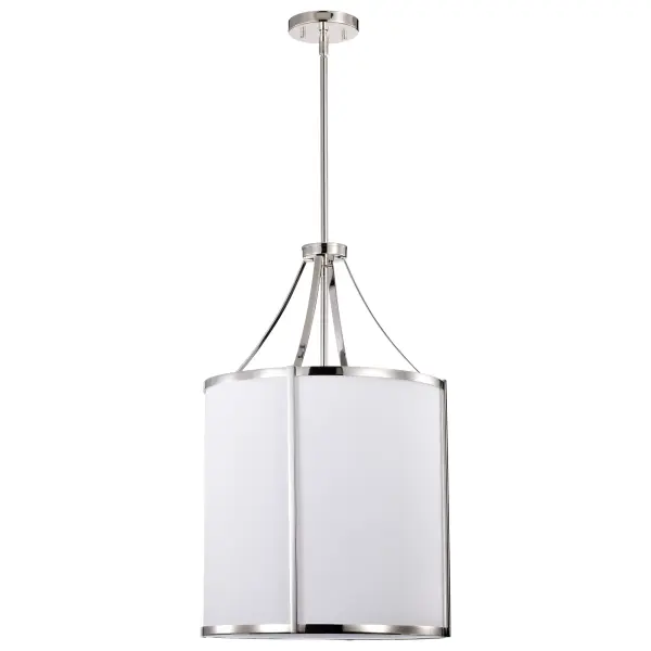 Easton 3-Light Pendant in Polished Nickel with White Linen Shade - Image 3