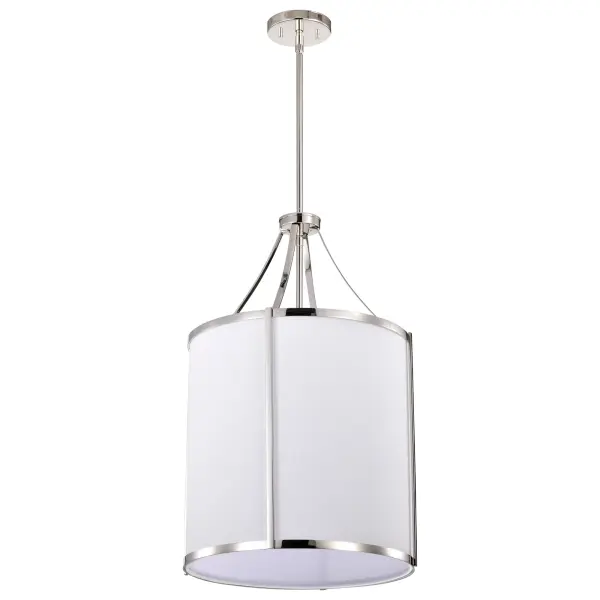 Easton 3-Light Pendant in Polished Nickel with White Linen Shade - Image 5