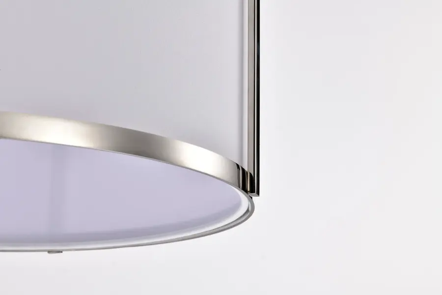 Easton 3-Light Pendant in Polished Nickel with White Linen Shade - Image 9