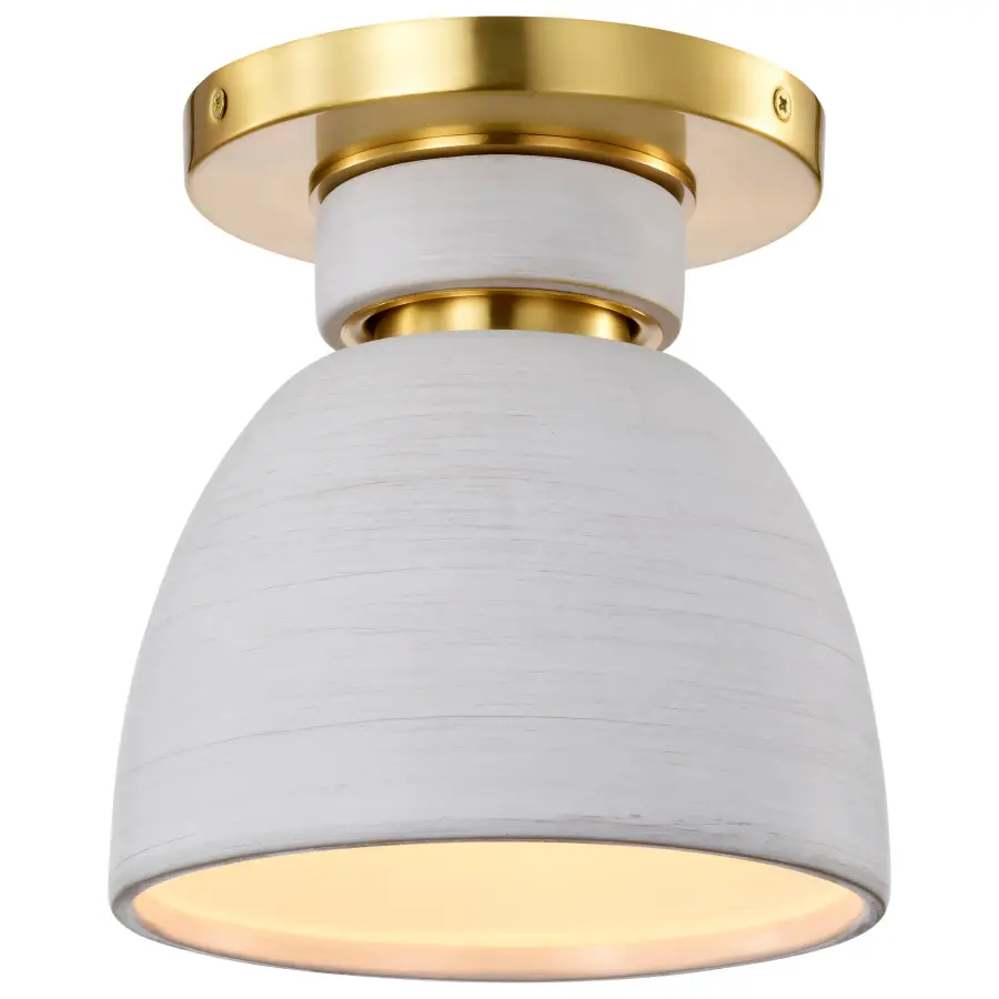 Collins 8" Flush Mount - Ceramic with Gold Accents - Image 2