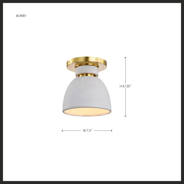 Collins 8" Flush Mount - Ceramic with Gold Accents - Image 13