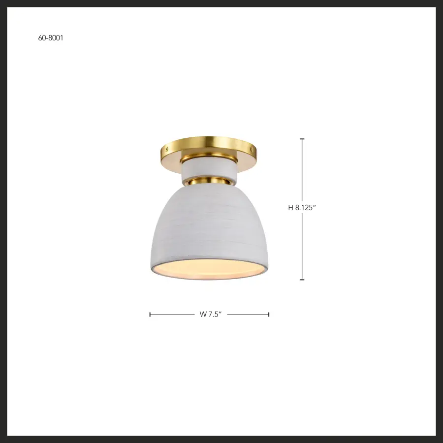 Collins 8" Flush Mount - Ceramic with Gold Accents - Image 13