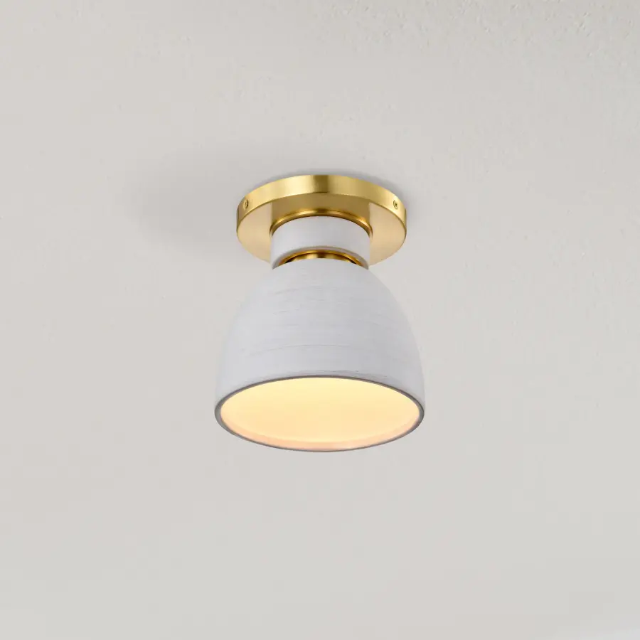 Collins 8" Flush Mount - Ceramic with Gold Accents - Image 15