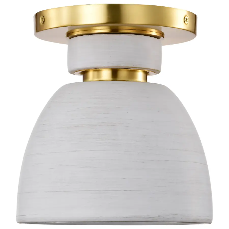Collins 8" Flush Mount - Ceramic with Gold Accents - Image 3