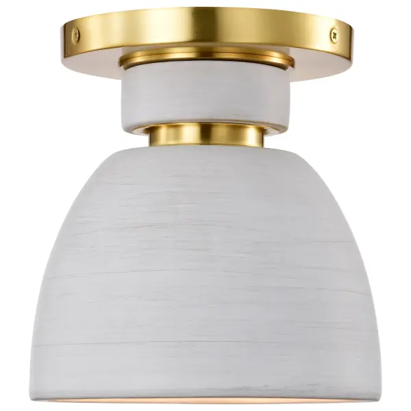 Collins 8" Flush Mount - Ceramic with Gold Accents - Image 4
