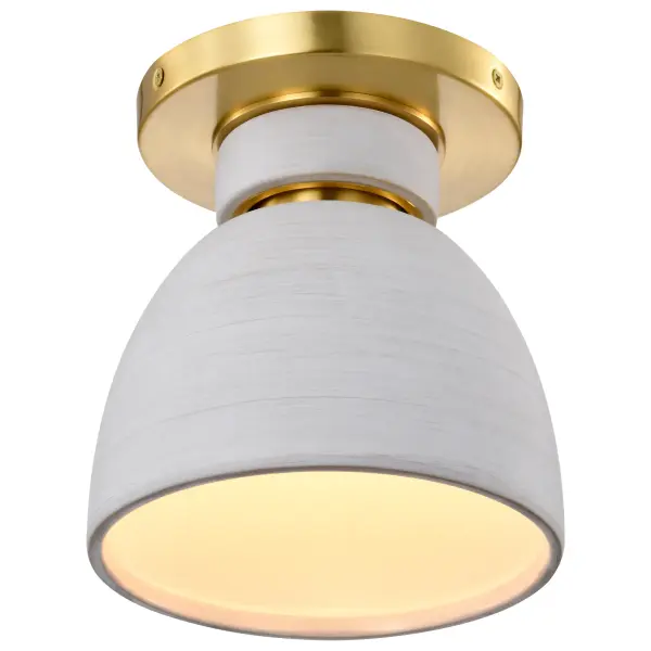 Collins 8" Flush Mount - Ceramic with Gold Accents - Image 6