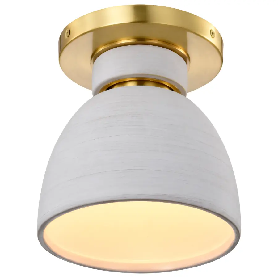 Collins 8" Flush Mount - Ceramic with Gold Accents - Image 6