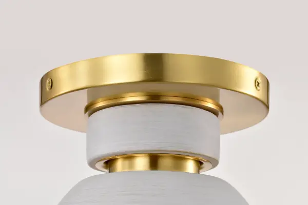 Collins 8" Flush Mount - Ceramic with Gold Accents - Image 7