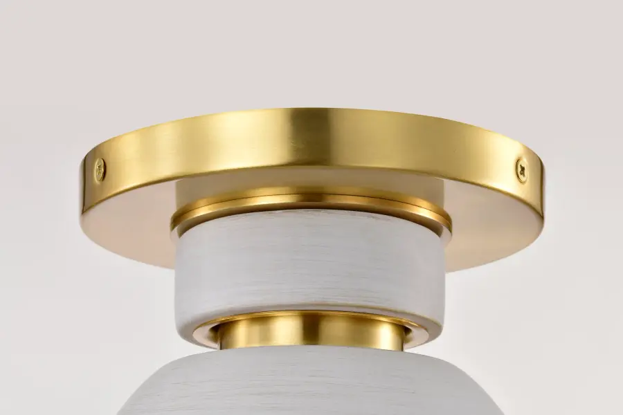 Collins 8" Flush Mount - Ceramic with Gold Accents - Image 7